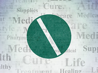Image showing Healthcare concept: Pill on Digital Paper background