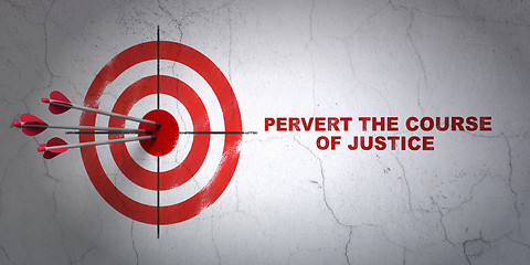 Image showing Law concept: target and Pervert the course Of Justice on wall background