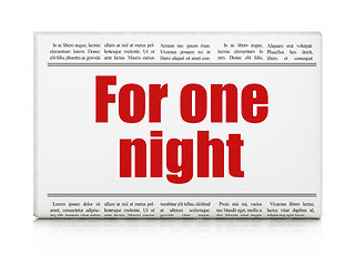 Image showing Tourism concept: newspaper headline For One Night