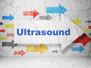 Image showing Health concept: arrow with Ultrasound on grunge wall background