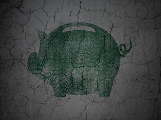 Image showing Money concept: Money Box on grunge wall background