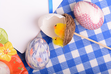 Image showing Easter decoration with eggs