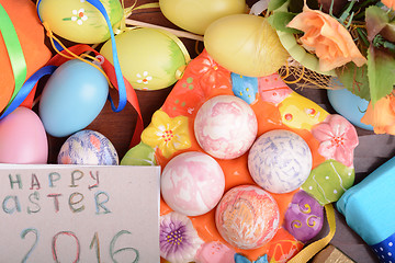 Image showing Easter decoration with eggs