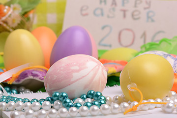 Image showing invitation card with easter eggs 