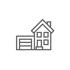 Image showing House with garage line icon.