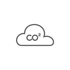 Image showing CO2 sign in cloud line icon.
