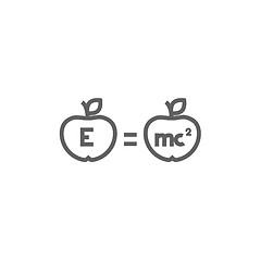 Image showing Two apples with formulae line icon.