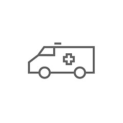 Image showing Ambulance car line icon.