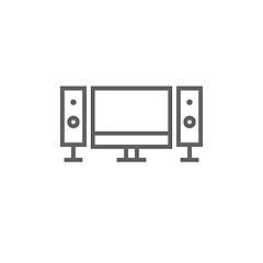 Image showing  Home cinema system line icon.