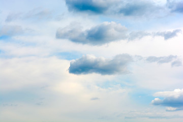 Image showing Fantastic soft white clouds against blue sky