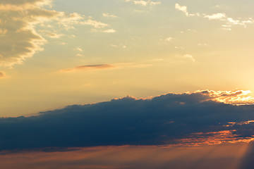 Image showing sunset with orange sky