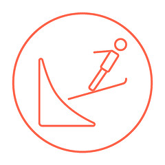 Image showing Ski jumping line icon.