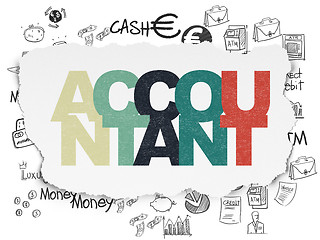 Image showing Banking concept: Accountant on Torn Paper background