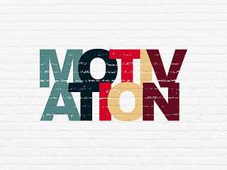 Image showing Business concept: Motivation on wall background