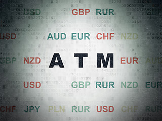 Image showing Currency concept: ATM on Digital Paper background