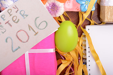 Image showing Easter decoration with eggs