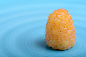 Image showing Amazing detail of ripe orange raspberries