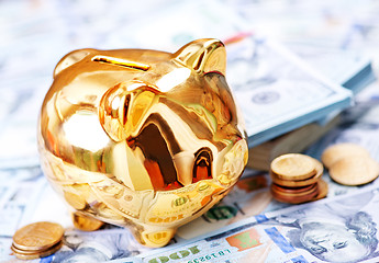Image showing Piggy bank and money