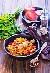 Image showing fried vegetables with meat