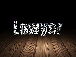 Image showing Law concept: Lawyer in grunge dark room