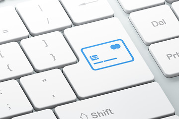 Image showing Banking concept: Credit Card on computer keyboard background