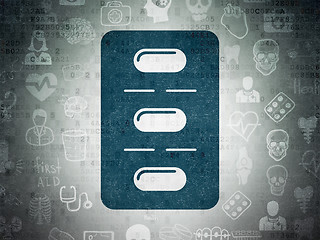 Image showing Medicine concept: Pills Blister on Digital Paper background