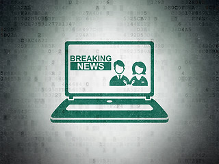 Image showing News concept: Breaking News On Laptop on Digital Paper background