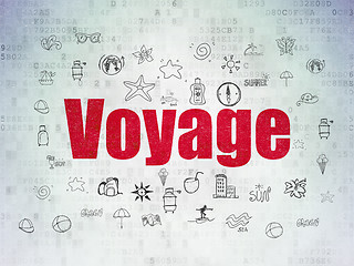 Image showing Vacation concept: Voyage on Digital Paper background