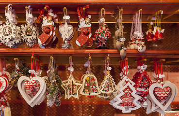 Image showing Detail of a Christmas Market Stand 