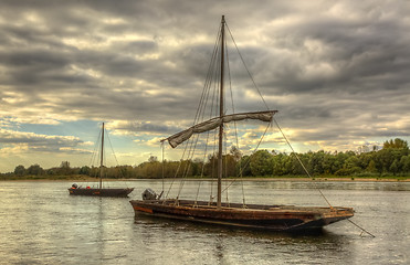 Image showing Wooden Boats on Loire Valley