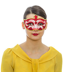 Image showing Portrait of a Young Woman with a Mask