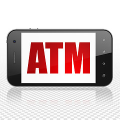 Image showing Money concept: Smartphone with ATM on display