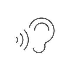 Image showing Ear and sound waves line icon.