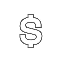 Image showing Dollar symbol line icon.