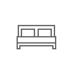 Image showing Double bed line icon.