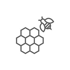 Image showing Honeycomb and bee line icon.