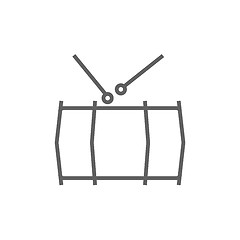 Image showing Drum with sticks line icon.