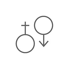 Image showing Male and female symbol line icon.