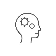 Image showing Human head with gear line icon.