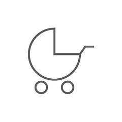 Image showing Baby stroller line icon.