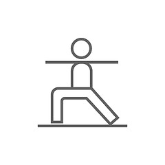 Image showing Man practicing yoga line icon.