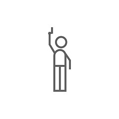 Image showing Man giving signal with starting gun line icon.