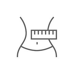 Image showing Waist with measuring tape line icon.