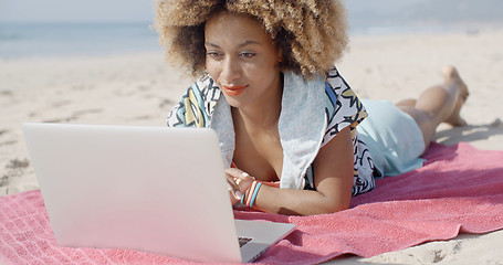 Image showing Young Girl Using Computer