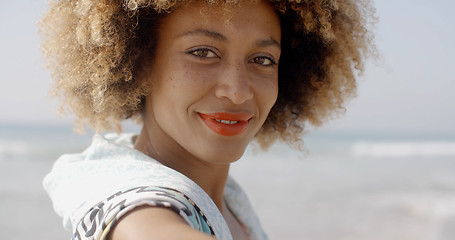 Image showing Woman Smiling At Camera