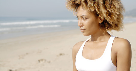 Image showing Young Woman Enjoying Sunlight.