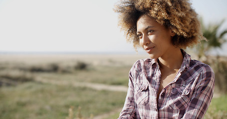 Image showing Wonderful Smiling Woman On Nature