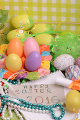 Image showing invitation card with easter eggs 