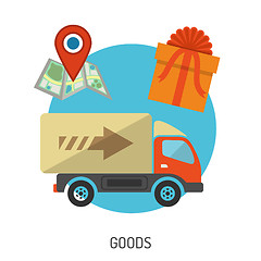 Image showing Delivery Goods Flat Icons