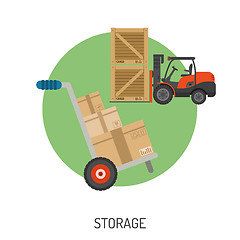 Image showing Storage and Delivery Flat Icons